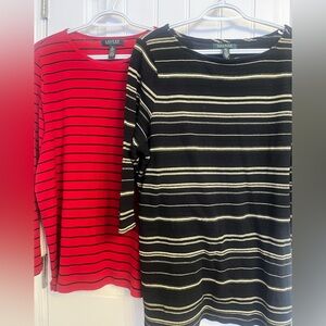 Ralph Lauren Red and Black Long Sleeve Tees